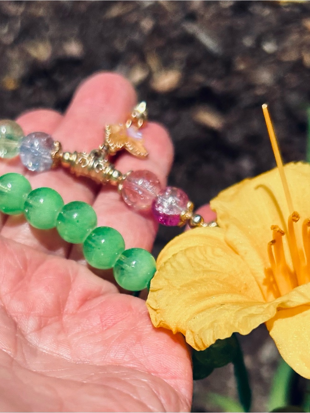 NWT Set of Bracelets Green & Gold Accent Multicolor Women's Bracelet with Charms